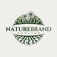 Decorative nature garden logo design. Luxury nature floral leaf planting logo. vector