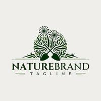 Luxury nature garden logo illustrative. Elegance decorative floral garden logo. vector