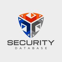 Modern security shield application logo design. Technology data box shield logo. vector