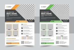 Real estate flyer design template vector