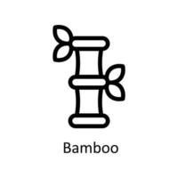 bambú vector contorno iconos sencillo valores ilustración valores