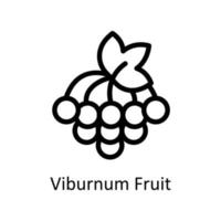 Viburnum Fruit Vector  outline Icons. Simple stock illustration stock