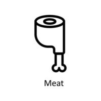 Meat Vector  outline Icons. Simple stock illustration stock