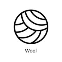 Wool Vector  outline Icons. Simple stock illustration stock