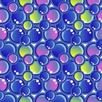 Bubbles vector seamless pattern with flat line icons. Blue texture. Fizzy water background, abstract effervescent effect wallpaper.