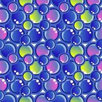 Bubbles vector seamless pattern with flat line icons. Blue texture. Fizzy water background, abstract effervescent effect wallpaper.