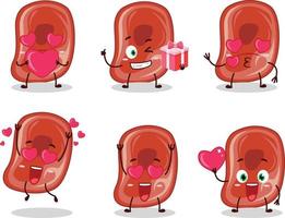 Ham cartoon character with love cute emoticon vector