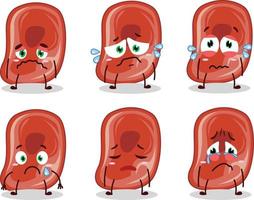 jamón dibujos animados en personaje con triste expresión vector