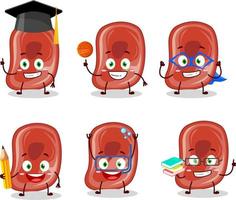 School student of ham cartoon character with various expressions vector