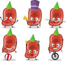 Cartoon character of ham with various circus shows vector