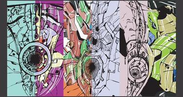 mecha abstract background vector