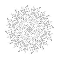 Spike flower mandala. Simple design for coloring. vector