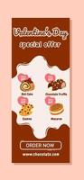 valentine's day food discount banner design. sweet food discount banner vector