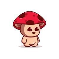 cute little character mushroom mascot vector illustration design