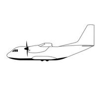 cargo plane outline side view vector