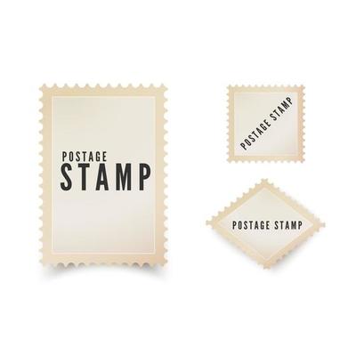 Retro postal stamp template with shadow. Blank postage stamp with  perforated border. Vector illustration isolated on white background  21975082 Vector Art at Vecteezy