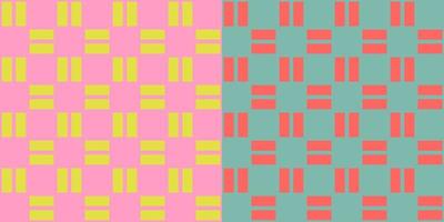 Abstract geometrical seamless pattern. Checkered contemporary pattern in 2 variations. vector