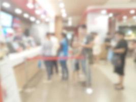 Many people queue to get order food, Abstract Blur Background photo