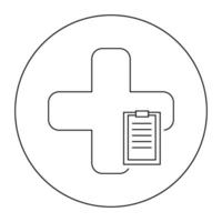 Medical conclusion linear vector icon.