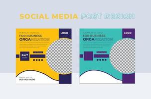 Modern business social media post design template for Facebook or Instagram vector