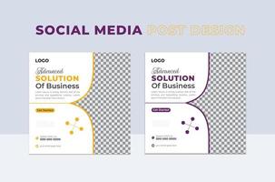 Modern business social media post design template for Facebook or Instagram vector