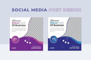 Modern business social media post design template for Facebook or Instagram vector