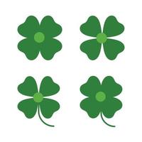 Set of four leaf clover isolated vector