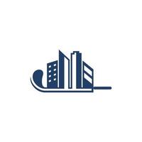 Stick golf city building geometric logo vector