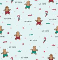 Seamless pattern with cookies and candy. New year's and christmas vector