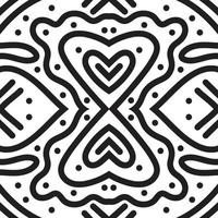 Abstract line art black and white pattern background. vector