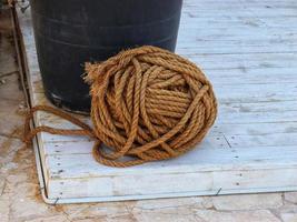 Natural jute twine twine thread in ball,maco shot texture photo