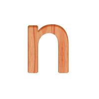 alphabet small wooden vintage. lowercase letter  pattern beautiful 3d isolated on white background design consonant n photo
