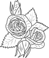 Vector rose flower isolated on white background. Element for design. Hand-drawn contour lines and strokes