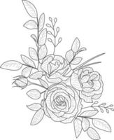 Beautiful hand drawn illustration of peony on a white background. vector