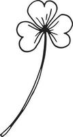 Linear wildflower flower. Hand drawn illustration. vector