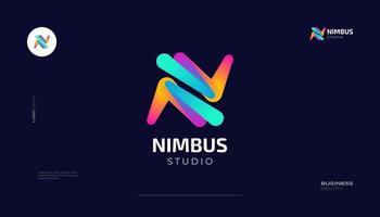 Creative and Vibrant Letter N Logo Design with Colorful Gradient Concept. N Logo with Blend Style for Business and Technology Brand Identity vector