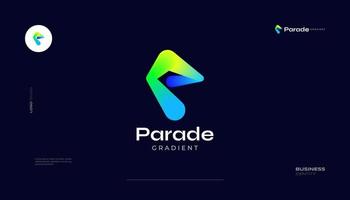 Creative and Vibrant Letter P Logo Design with Colorful Gradient Concept. P Logo with Blend Style for Business and Technology Brand Identity vector