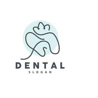 logotipo de diente, vector de salud dental, ilustración de marca de cuidado