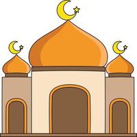 Mosque Cartoon Colored Clipart Illustration vector