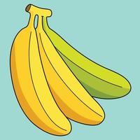 Banana Fruit Colored Cartoon Illustration vector