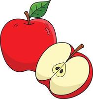 Apple Fruit Cartoon Colored Clipart Illustration vector