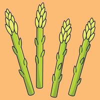 Asparagus Vegetable Colored Cartoon Illustration vector