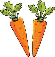 Carrots Vegetable Cartoon Colored Clipart vector