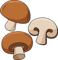 Mushroom Vegetable Cartoon Colored Clipart vector