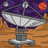 Space Radar Satellite Colored Cartoon Illustration vector