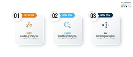 Infographic template business concept with step. vector
