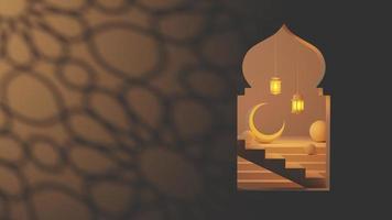 minimalist islamic ramadan illustration background in 3d render photo