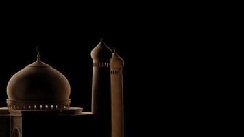 mezquita silueta con blanco espacio. 3d hacer foto
