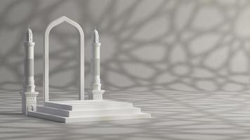 minimalist islamic ramadhan podium display. 3d render photo