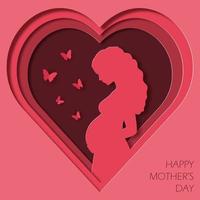 Paper art and kraft style greeting card for Happy Mother's Day. vector